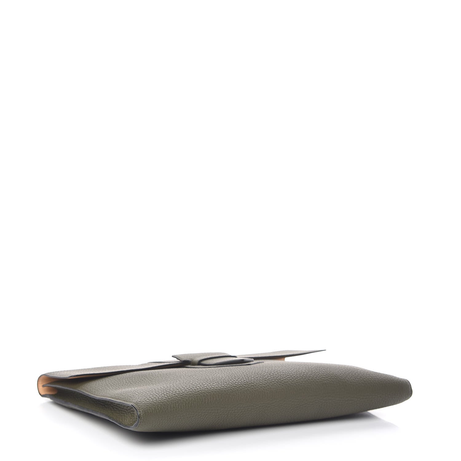 Delvaux Taurillon Crispe Presse A4 Pouch Kaki 4 of 8