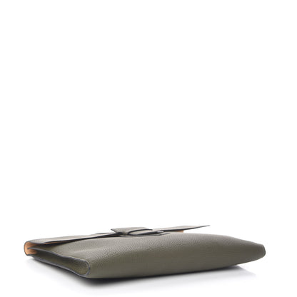 Delvaux Taurillon Crispe Presse A4 Pouch Kaki 4 of 8