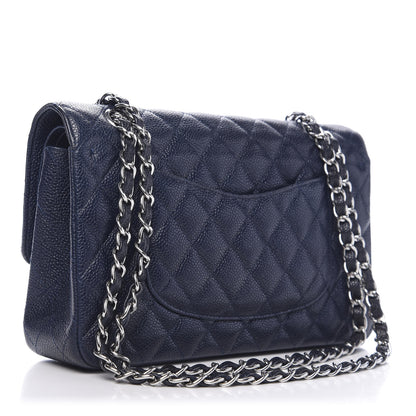 Chanel Caviar Quilted Medium Double Flap Navy 4 of 11