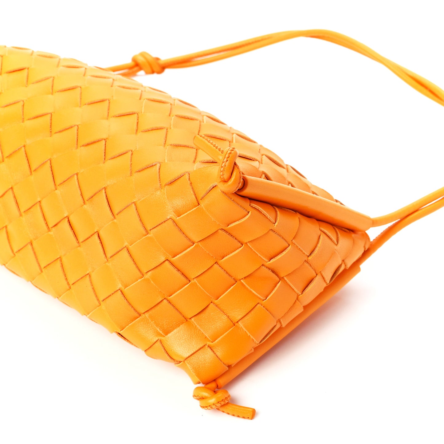 Nappa Intrecciato Pouch On Strap Tangerine