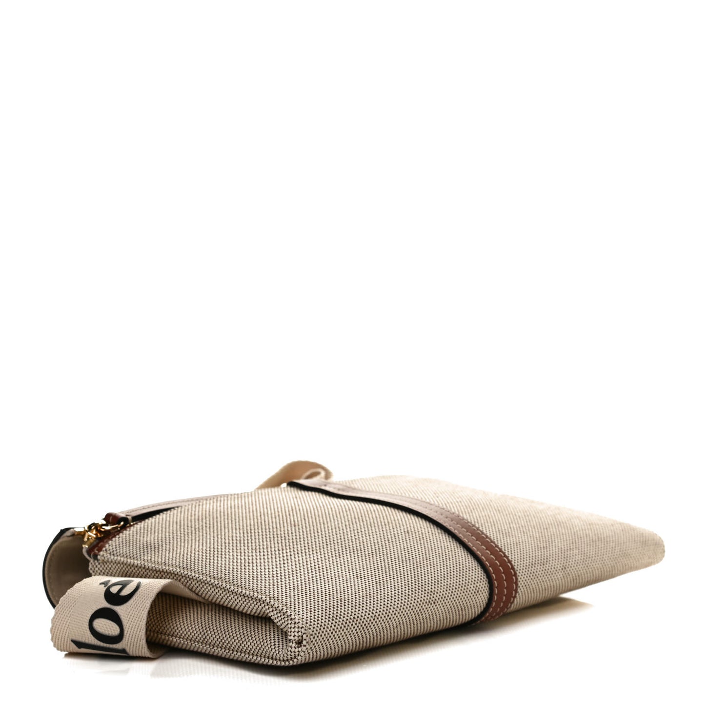 Cotton Calfskin Woody Belt Bag Beige Brown