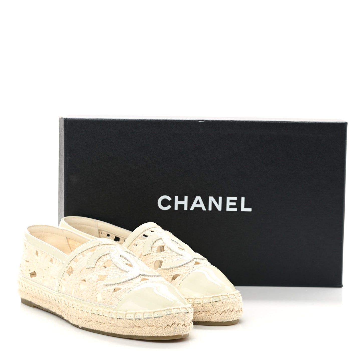 Macrame Patent CC Espadrilles 35 Beige Ivory