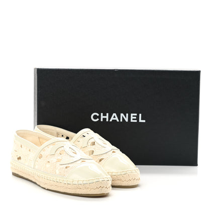 Chanel Macrame Patent CC Espadrilles 35 Beige Ivory 8 of 8