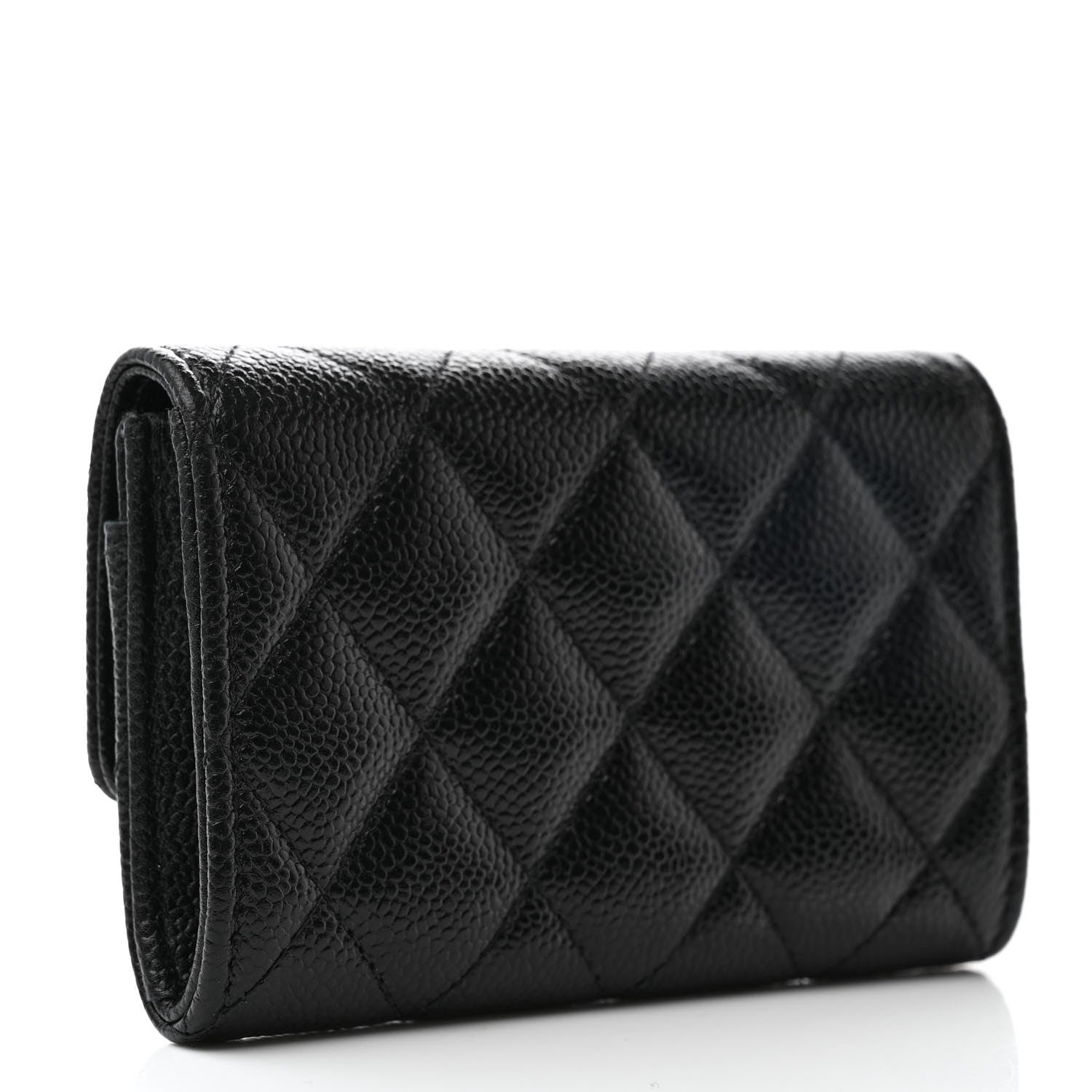 Chanel Caviar Quilted Chain CC Flap Card Holder Black 3 of 9