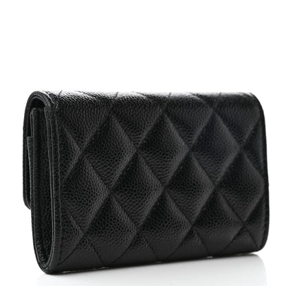 Chanel Caviar Quilted Chain CC Flap Card Holder Black 3 of 9