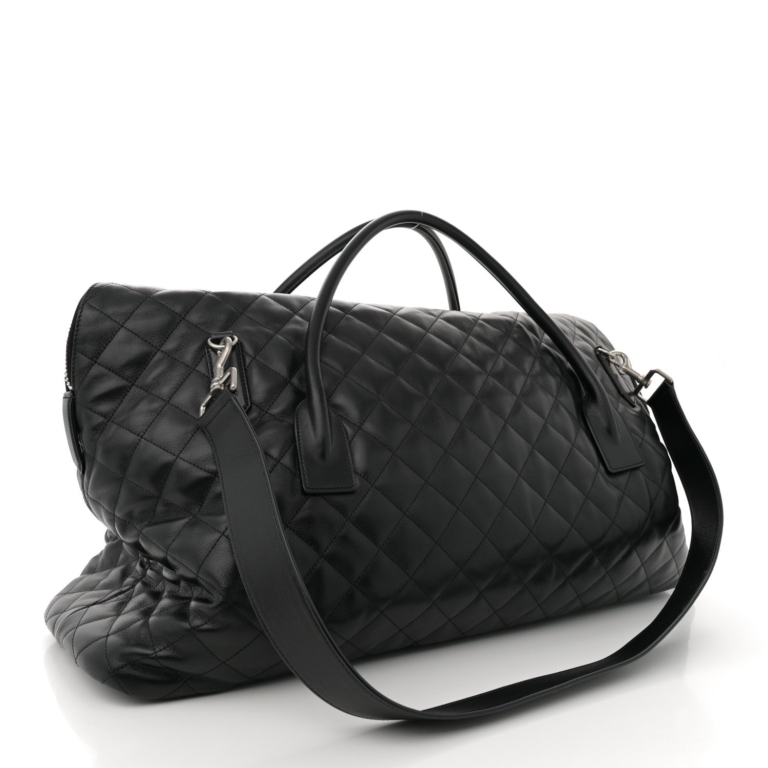 Saint Laurent Calfskin Quilted ES Giant Travel Bag Black 3 of 12