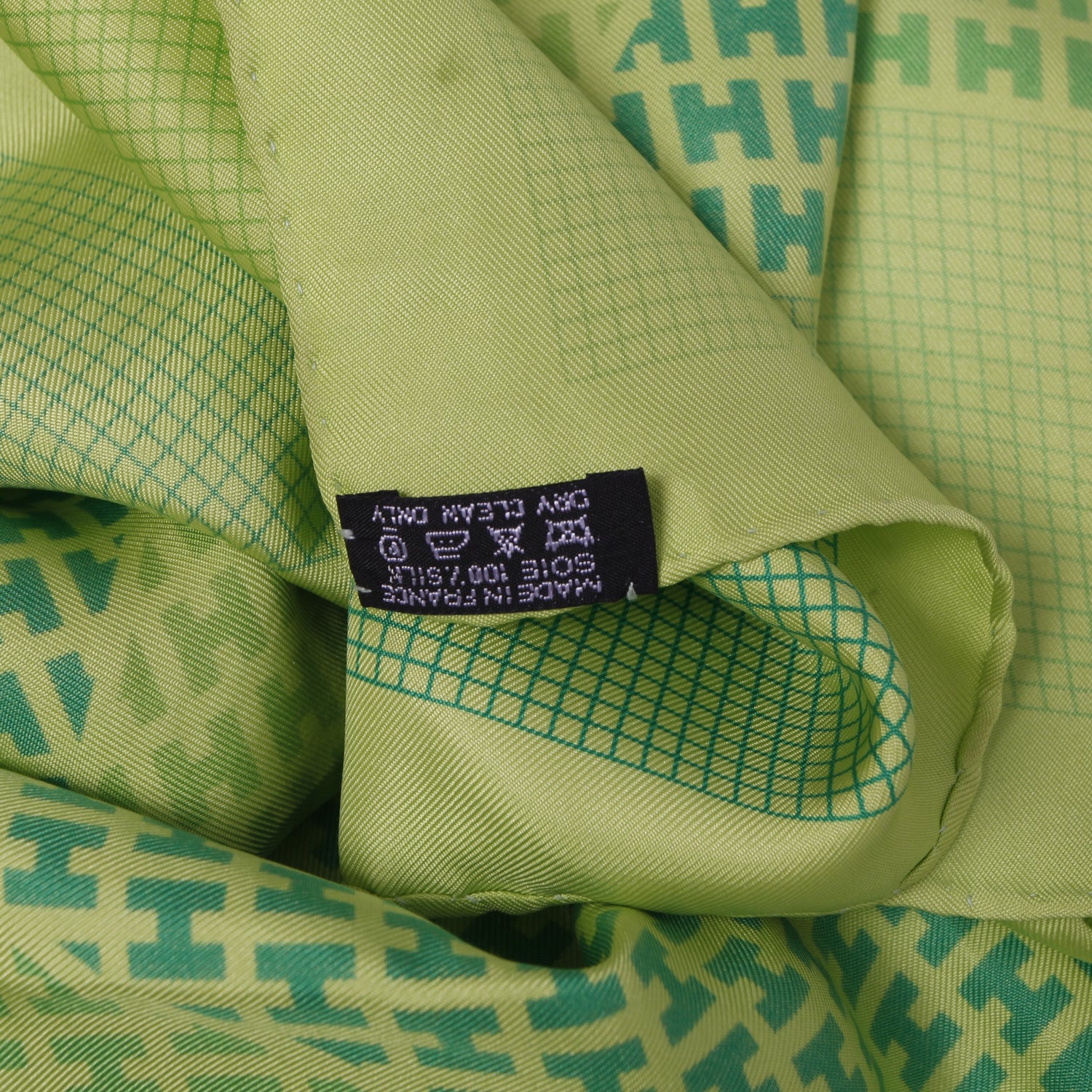 Hermes Silk H en Biais Scarf 90 Green 5 of 6
