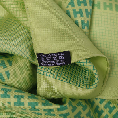 Hermes Silk H en Biais Scarf 90 Green 5 of 6