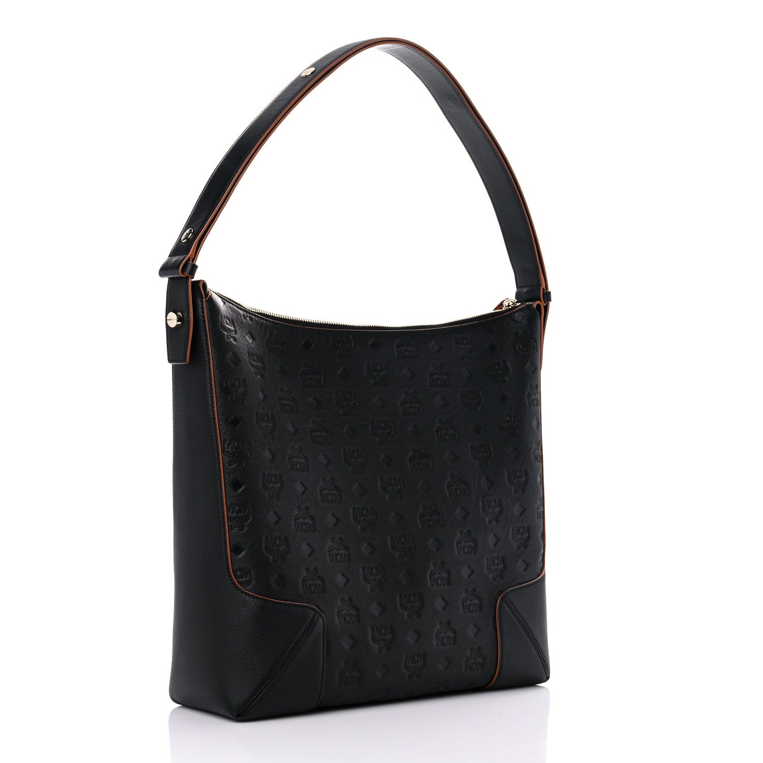 MCM Calfskin Ottomar Monogram Large Klara Hobo Black 3 of 10