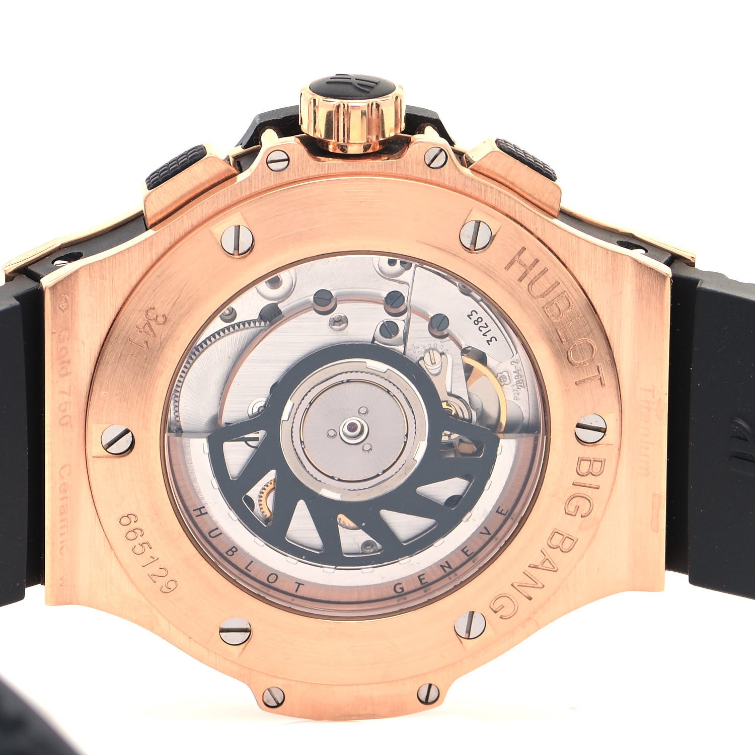 Hublot 18K Rose Gold Rubber 41mm Big Bang Automatic Watch Black 341.PB.131.RX 4 of 5