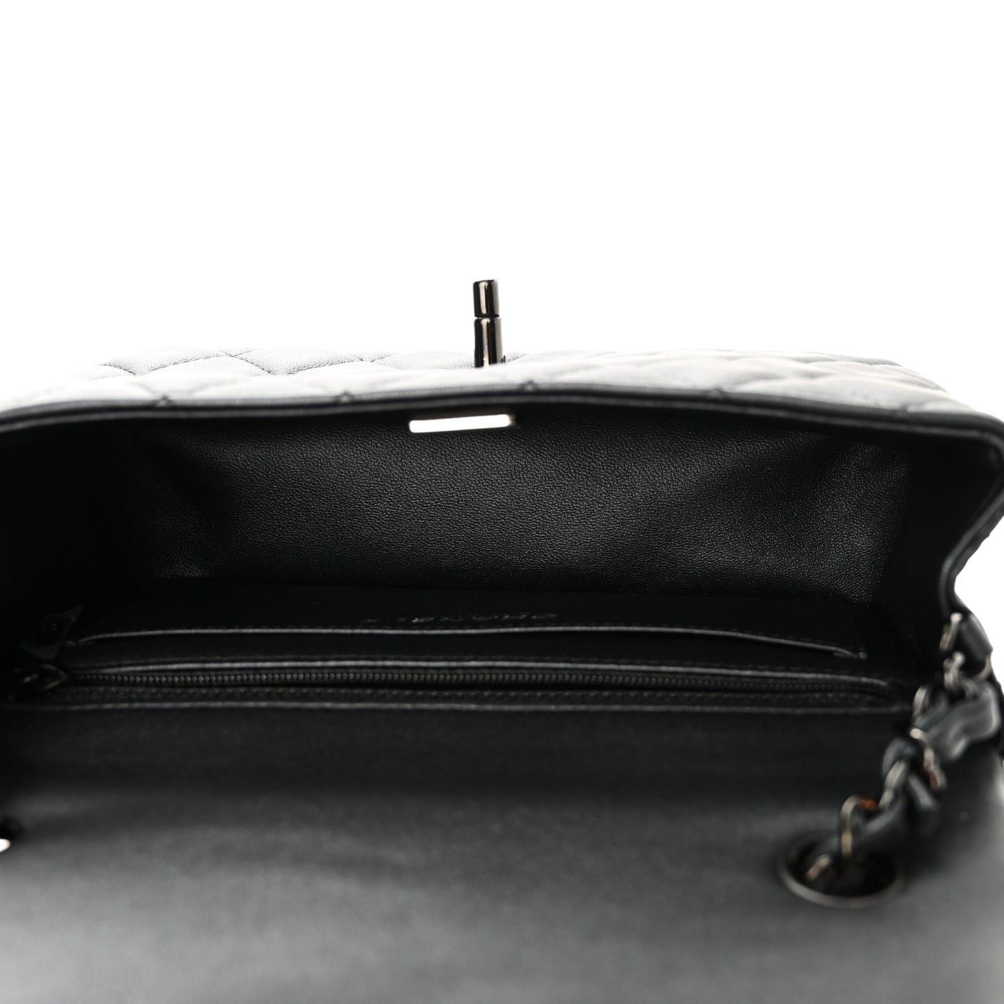 Lambskin Quilted Mini Rectangular Flap So Black