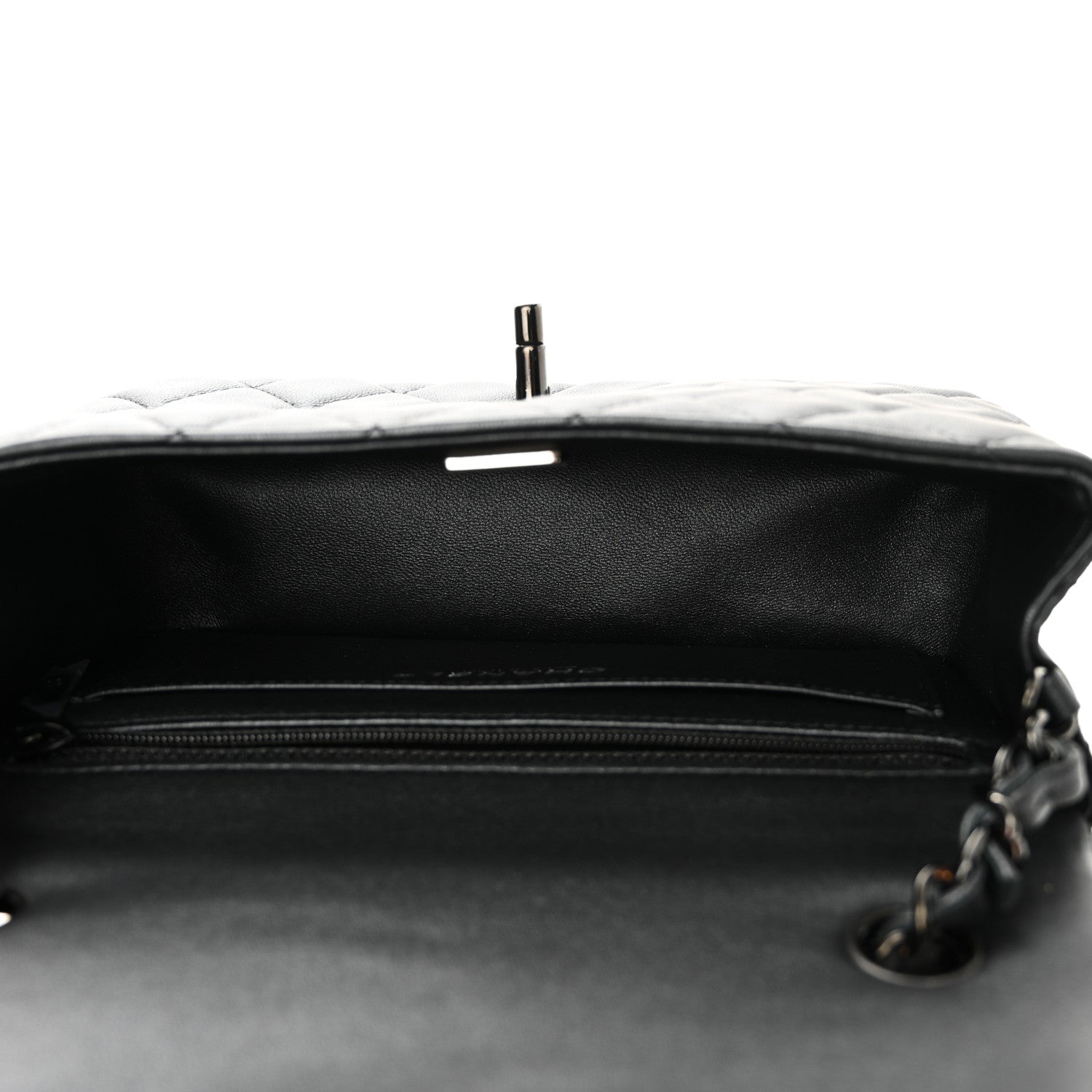 Chanel Lambskin Quilted Mini Rectangular Flap So Black 4 of 10
