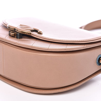 Chanel Shiny Calfskin Goatskin Quilted Small Coco Curve Messenger Flap Beige 9 of 16
