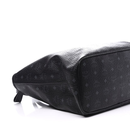 MCM Visetos Medium Anya Zip Top Shopper Tote Black 5 of 9