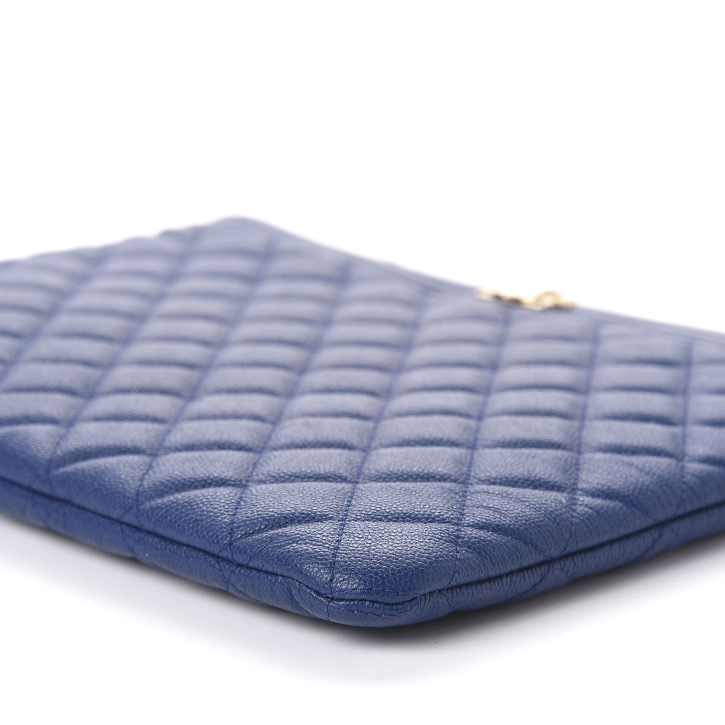 Caviar Quilted Medium Boy Cosmetic Case Blue