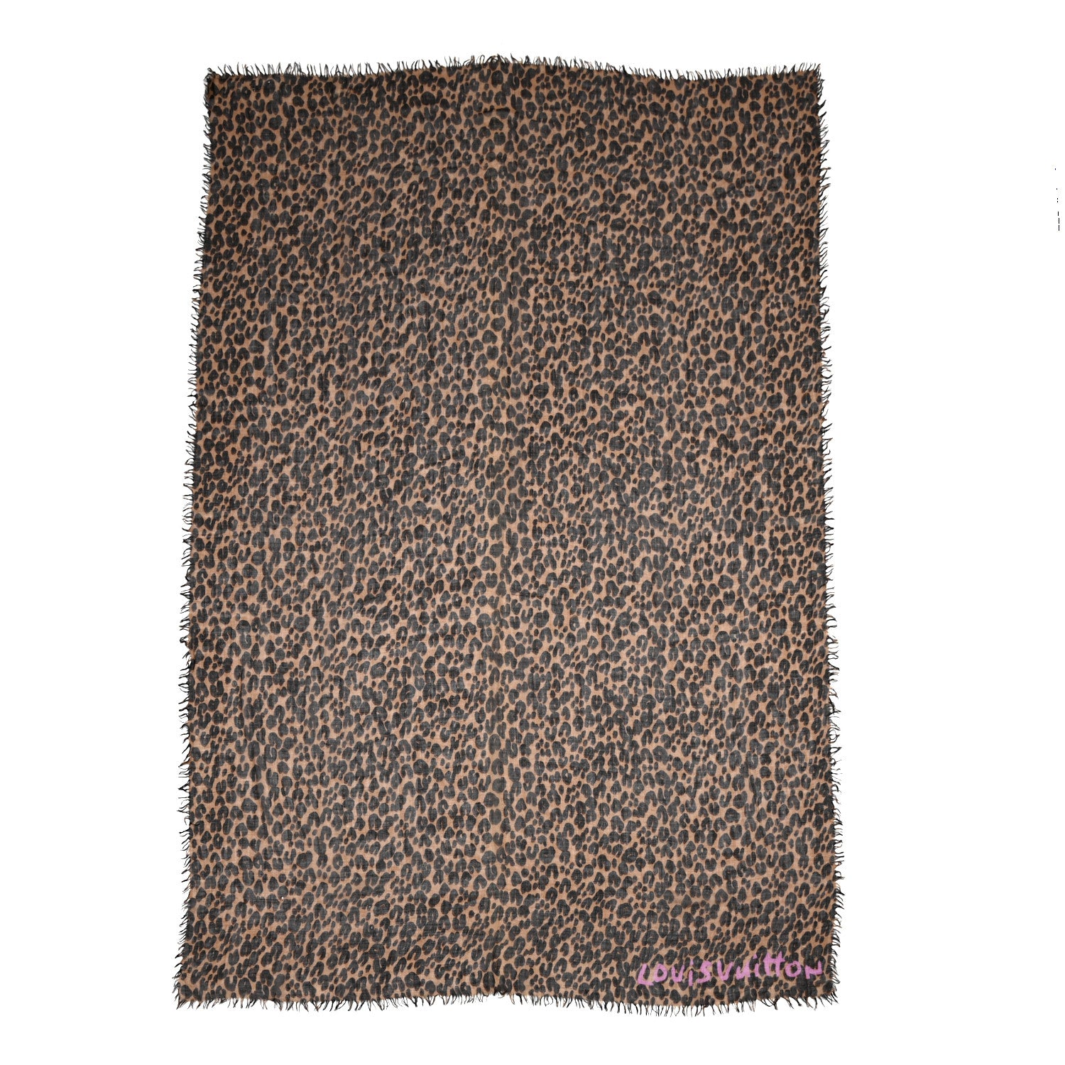 Louis Vuitton Cashmere Silk Leopard Etole Stole Marron 1 of 5