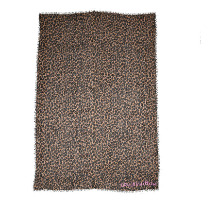 Louis Vuitton Cashmere Silk Leopard Etole Stole Marron 1 of 5