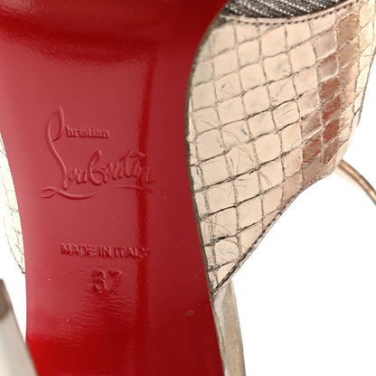 Christian Louboutin Glittex Lame Sirene Specchio Crissos 100 Pumps 37 Version Silver 7 of 12