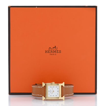 Hermes Stainless Steel Epsom 21mm Heure H Hour Quartz Watch Gold 5 of 5