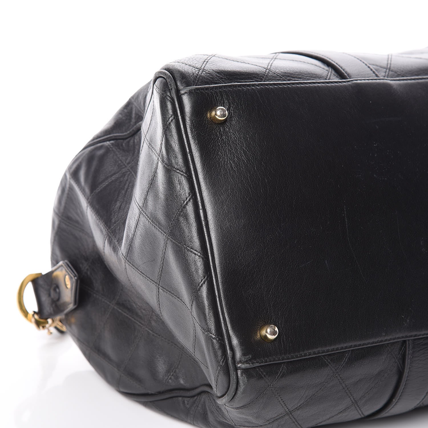 Chanel Calfskin Stitched CC Boston Black 14 of 18