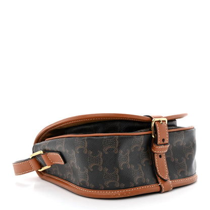 Celine Triomphe Canvas Medium Folco Bag Tan 4 of 11