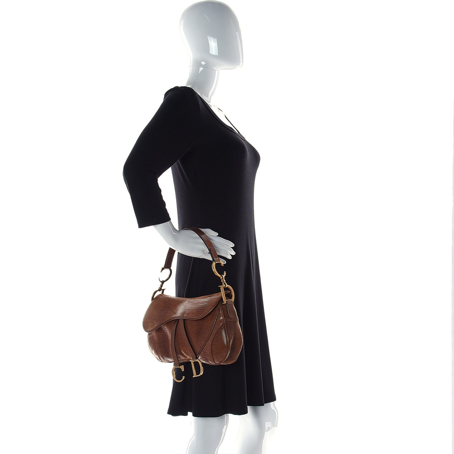 Lizard Double Saddle Bag Brown