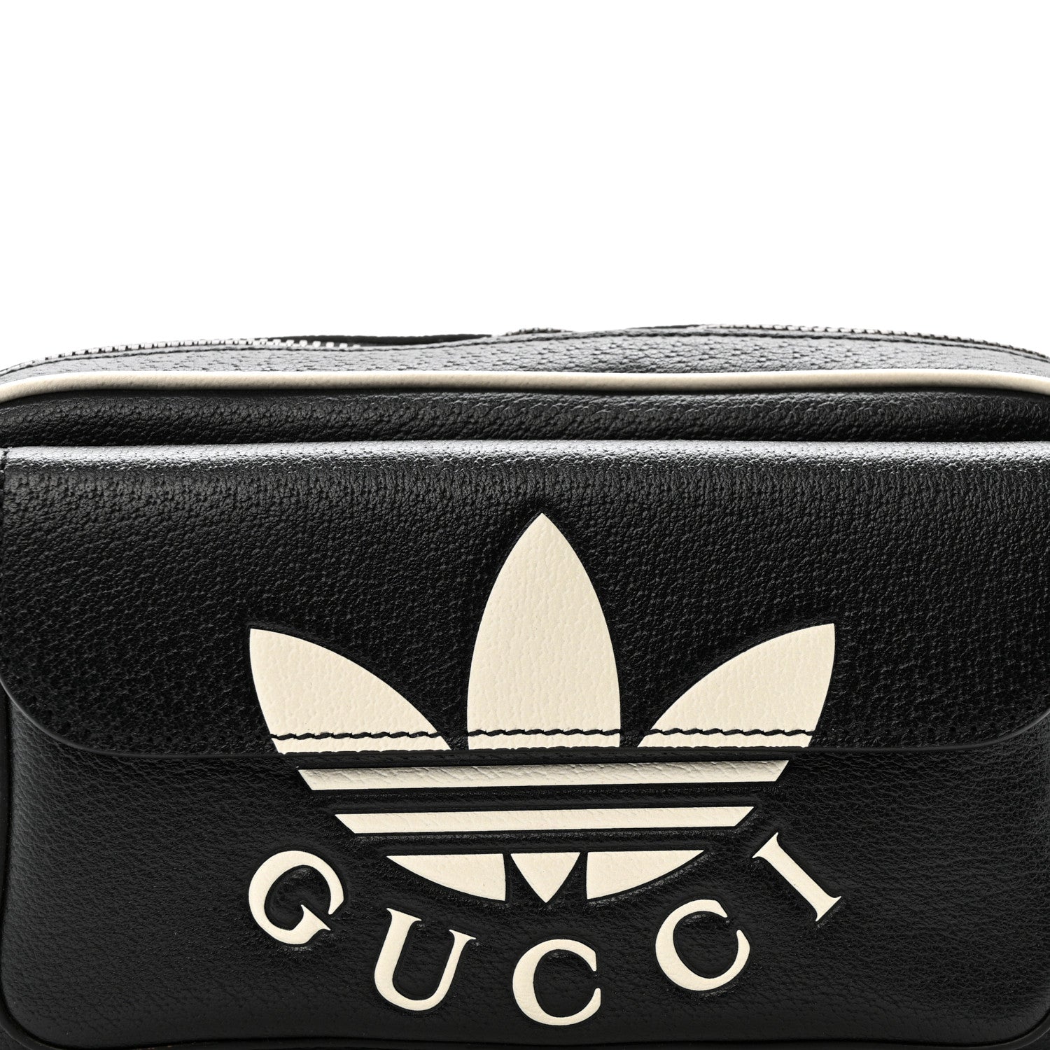 Gucci X ADIDAS Textured Dollar Calfskin Belt Bag Black 8 of 11