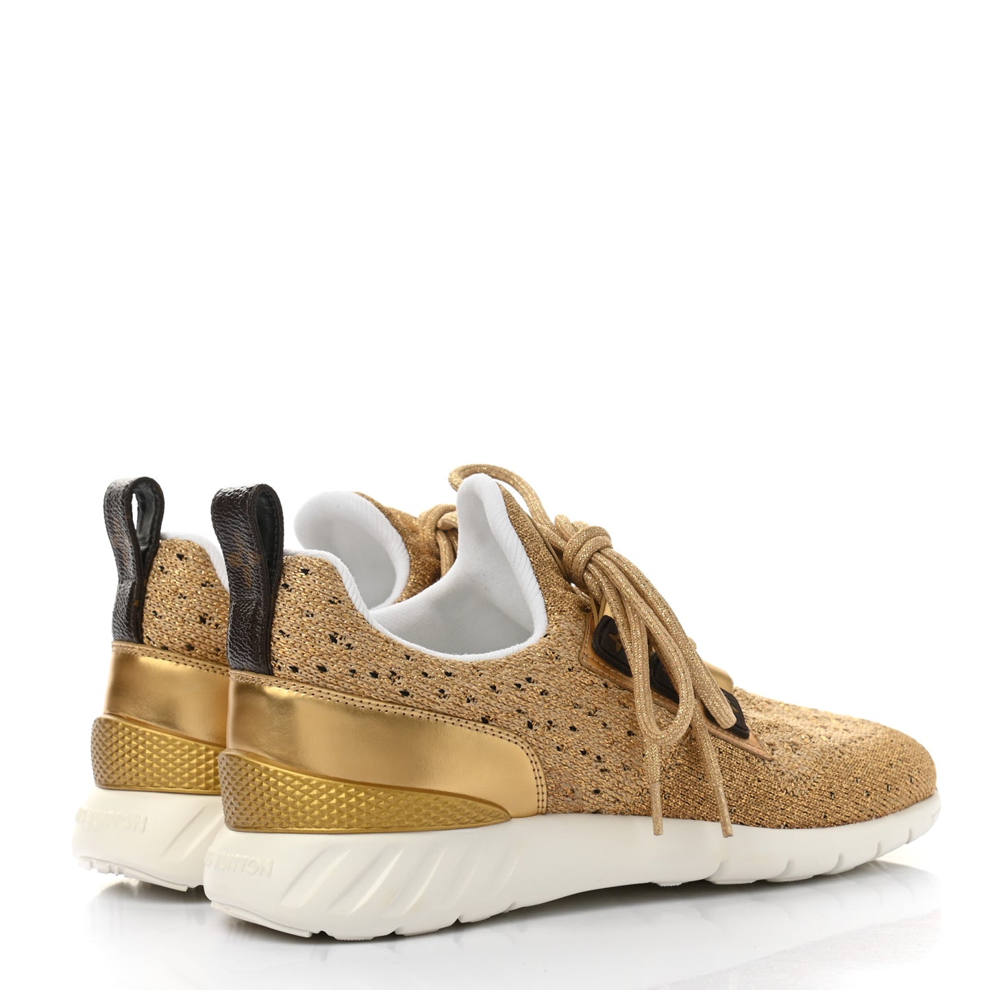 Technical Nylon Monogram Rubber Aftergame Sneakers 37 Gold