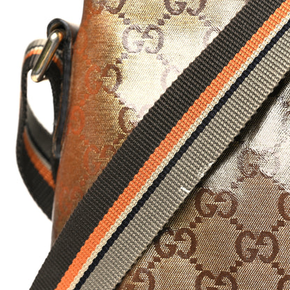 Gucci Crystal Monogram Web Small Flat Messenger Crossbody Bronze 11 of 13