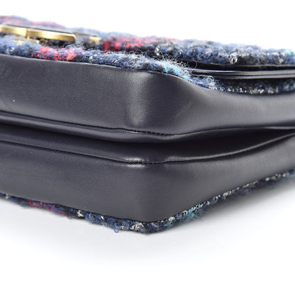 Chanel Tweed Quilted Enamel CC Double Flap Blue Multicolor 11 of 13
