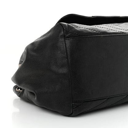 Saint Laurent Pebbled Lambskin Chevron Monogram Large Nolita Black 9 of 11
