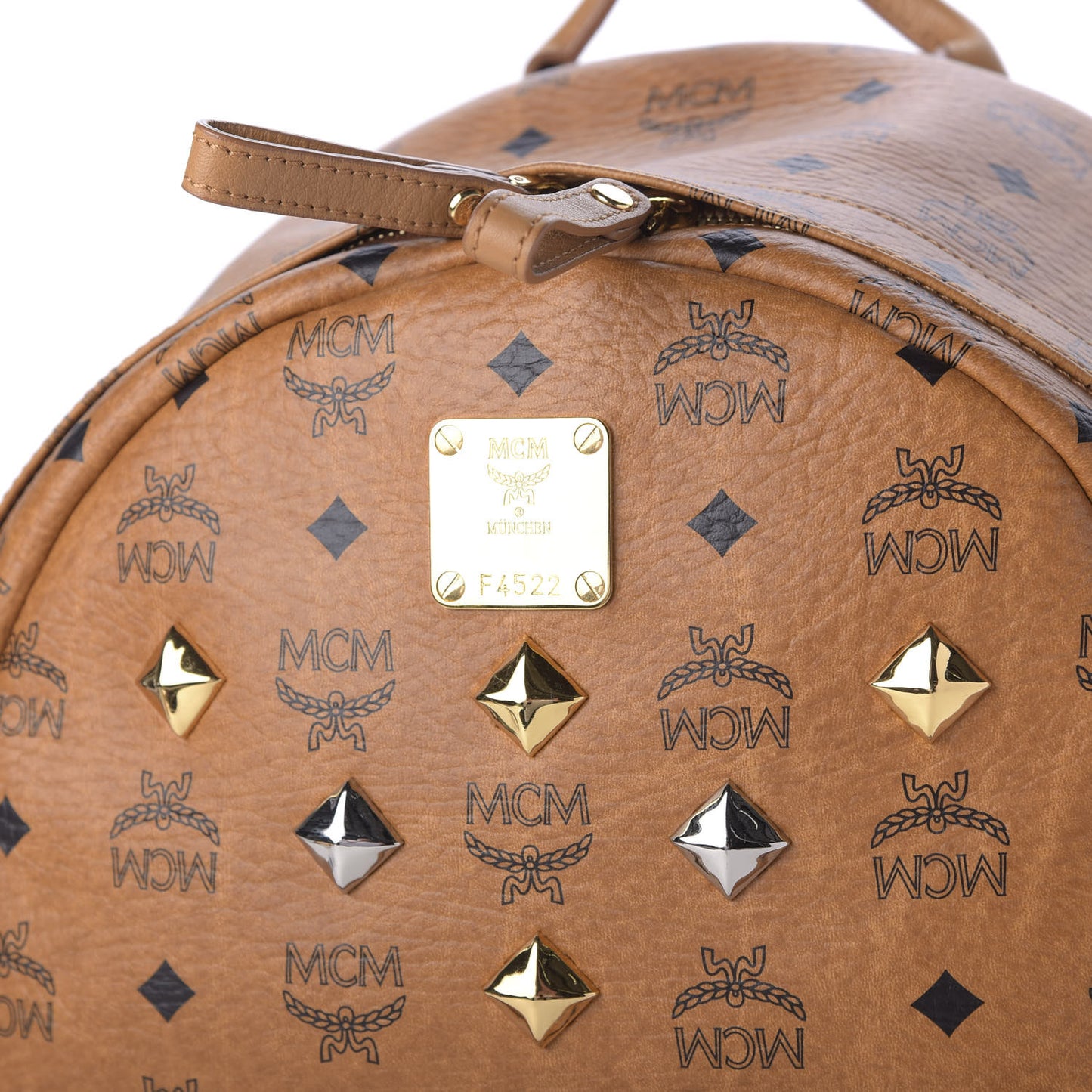 Visetos Medium Sprinkle Stud Stark Backpack Cognac