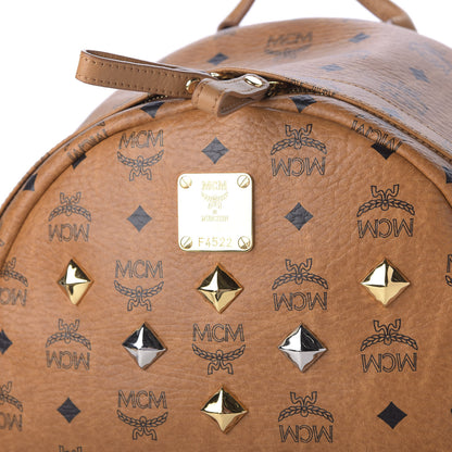 MCM Visetos Medium Sprinkle Stud Stark Backpack Cognac 8 of 8
