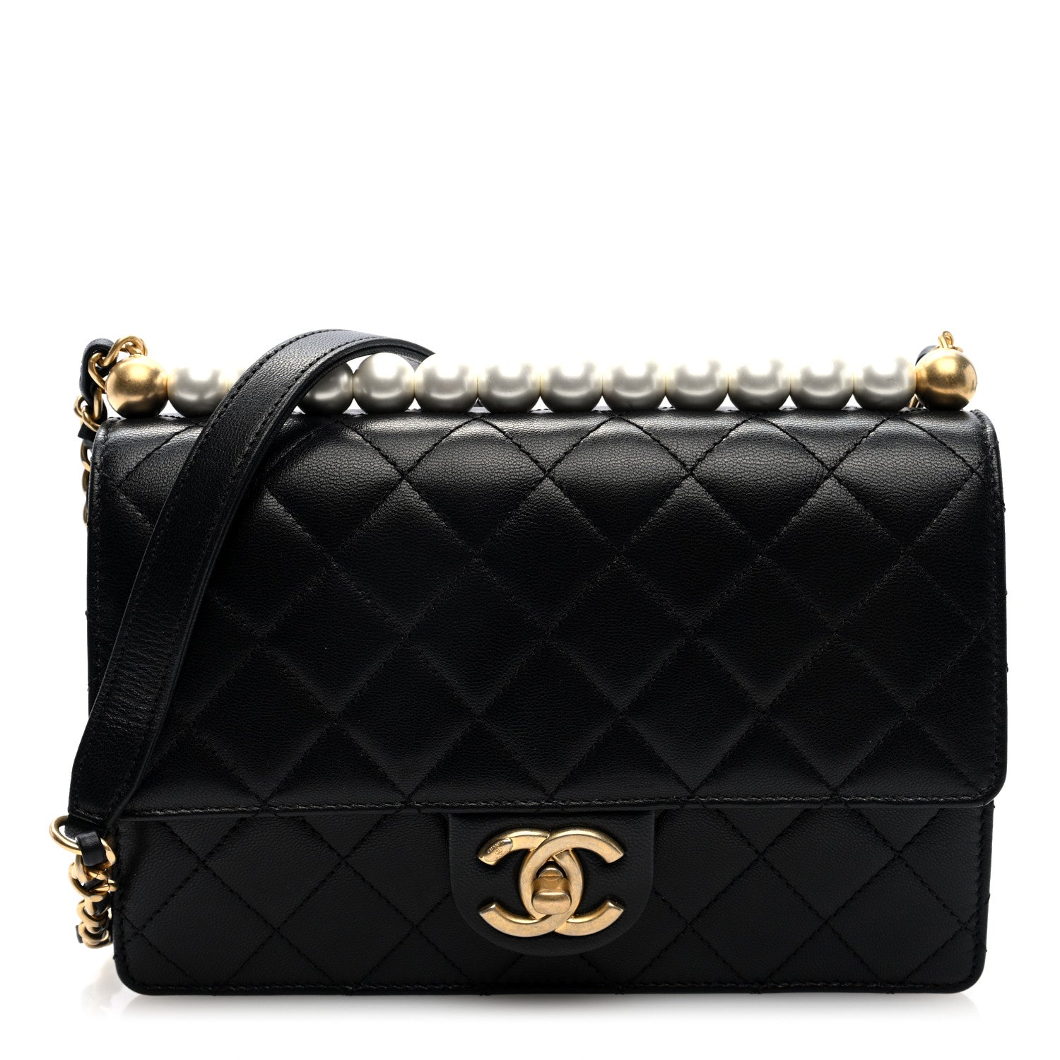 Chanel Goatskin Quilted Small Chic Pearls Flap Black 1 of 10