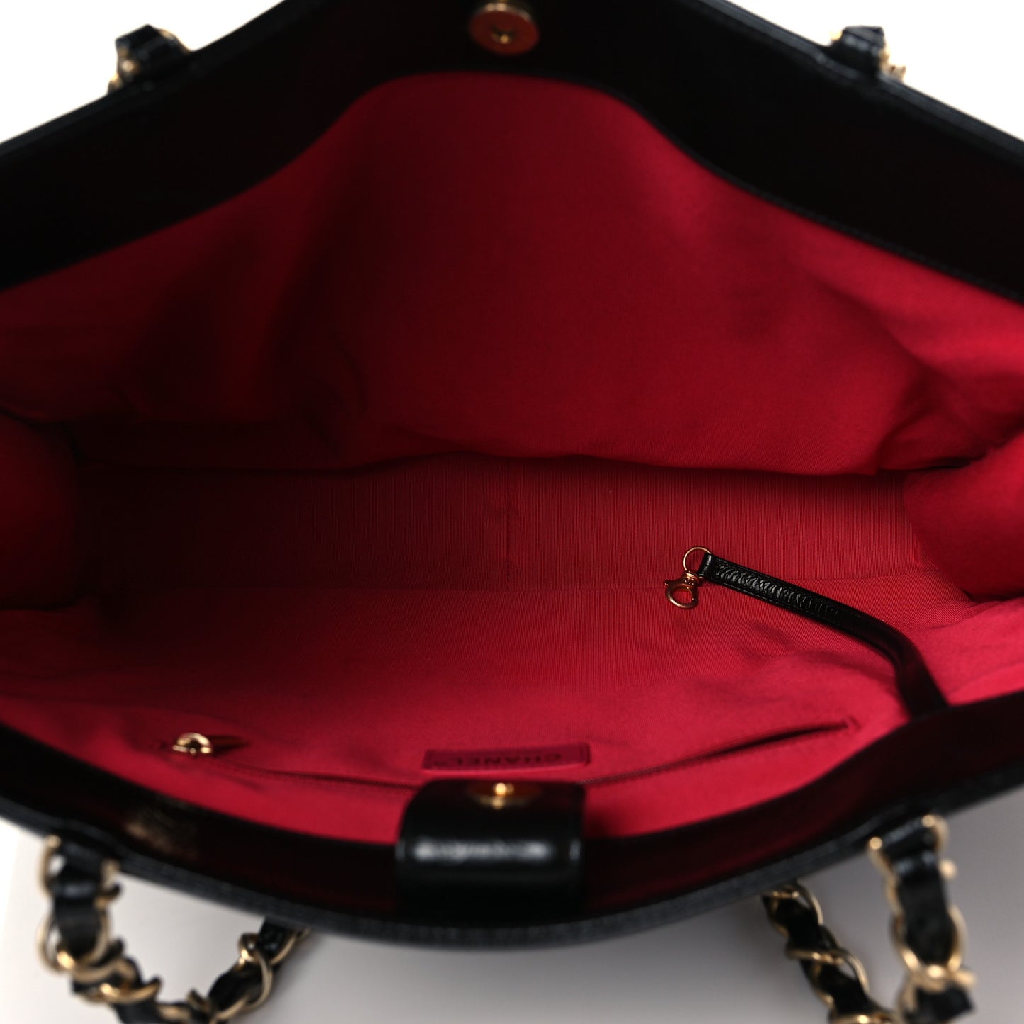 Shiny Aged Calfskin Shopping Bag Black