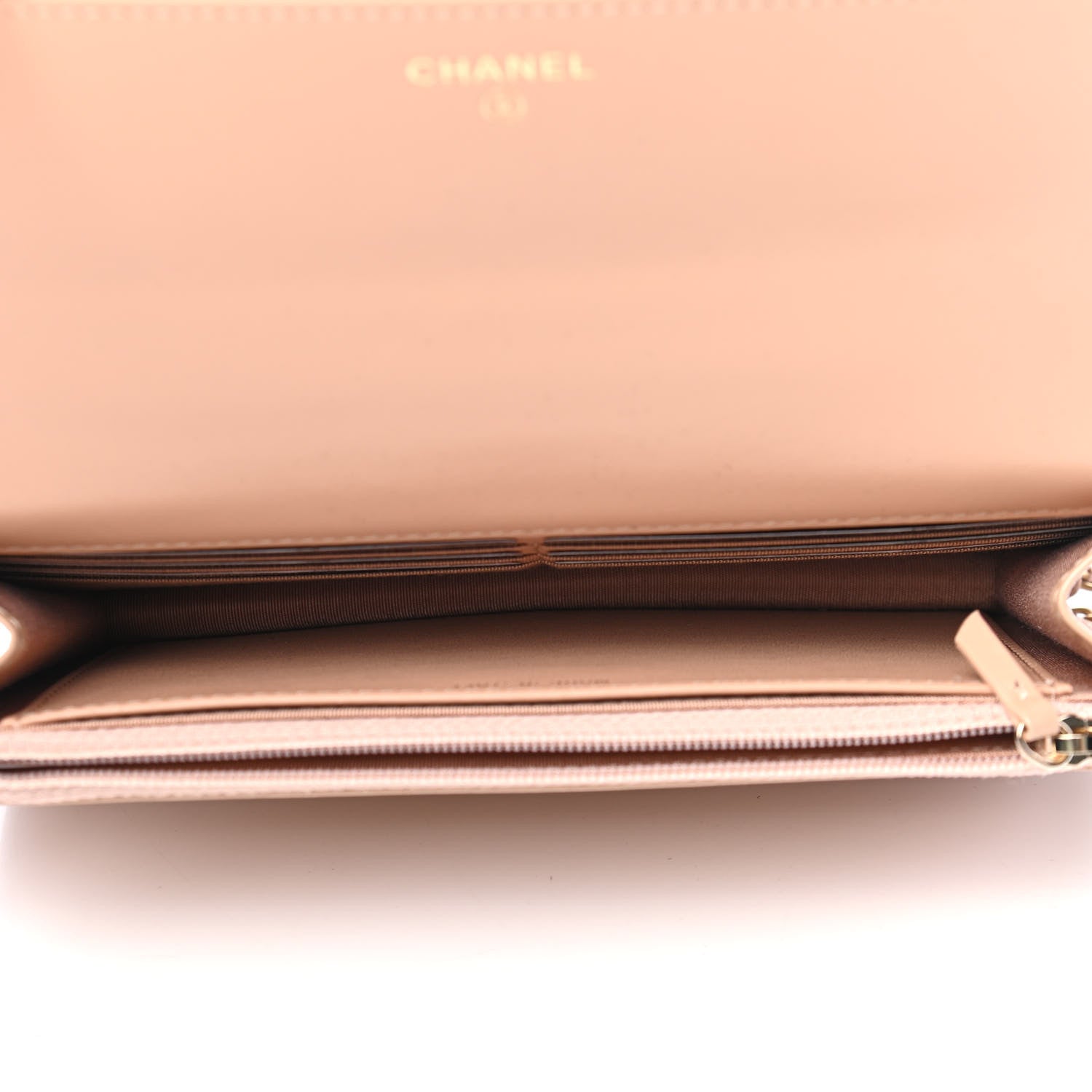 Chanel Calfskin Quilted Perfect Fit Wallet On Chain WOC Beige 4 of 5