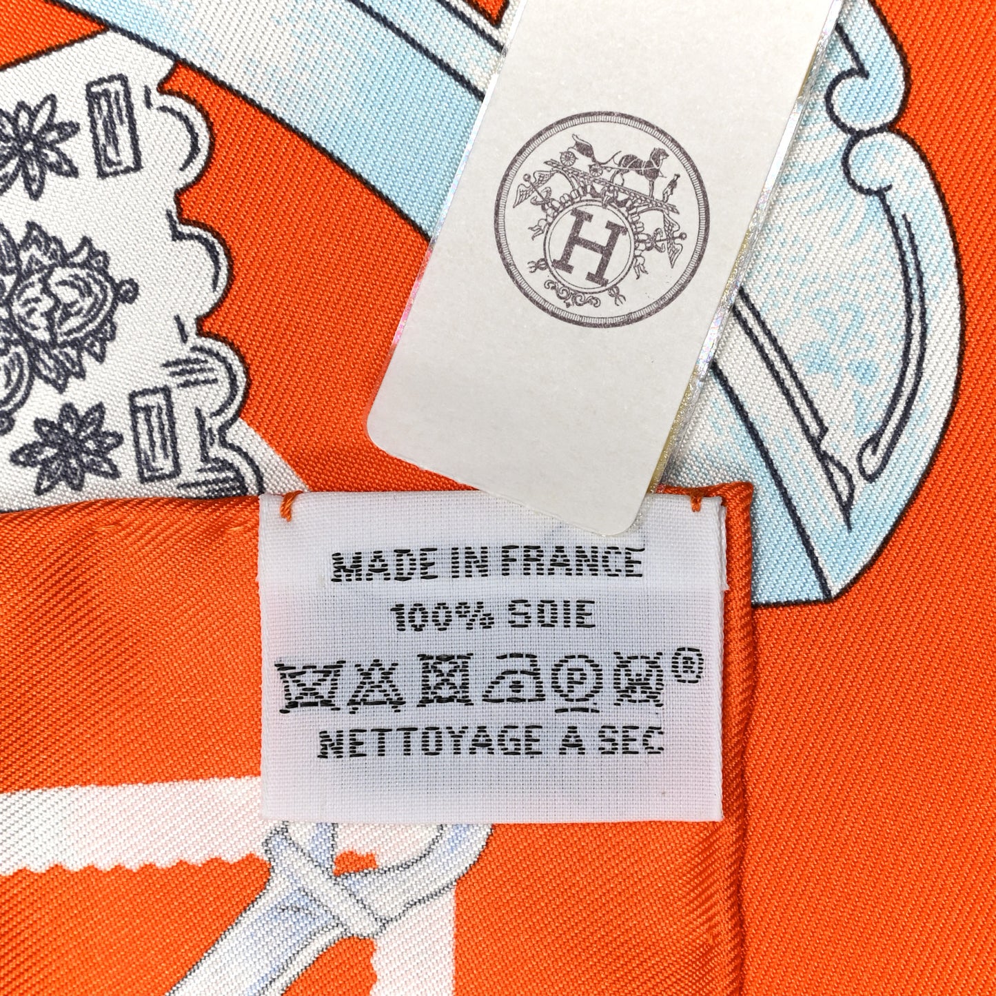 Silk Etriers Remix Scarf 45 Orange Ciel