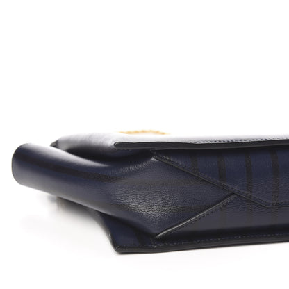 Celine Grained Calfskin Striped Tri-Fold Clutch Midnight 7 of 8