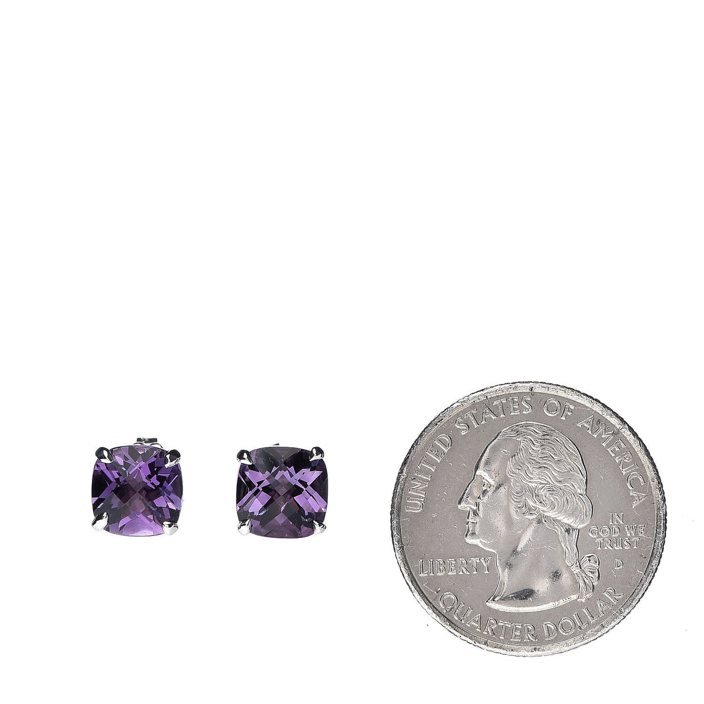 Sterling Silver Amethyst Sparklers Stud Earrings