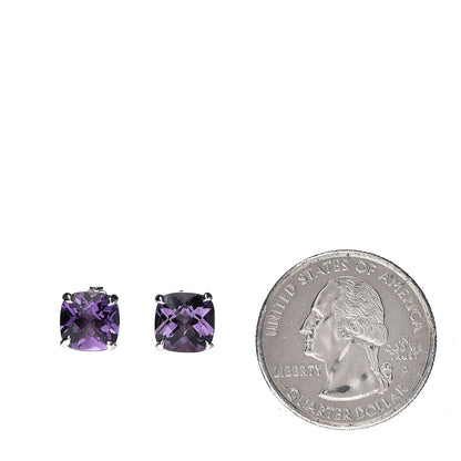 Tiffany Sterling Silver Amethyst Sparklers Stud Earrings 2 of 3