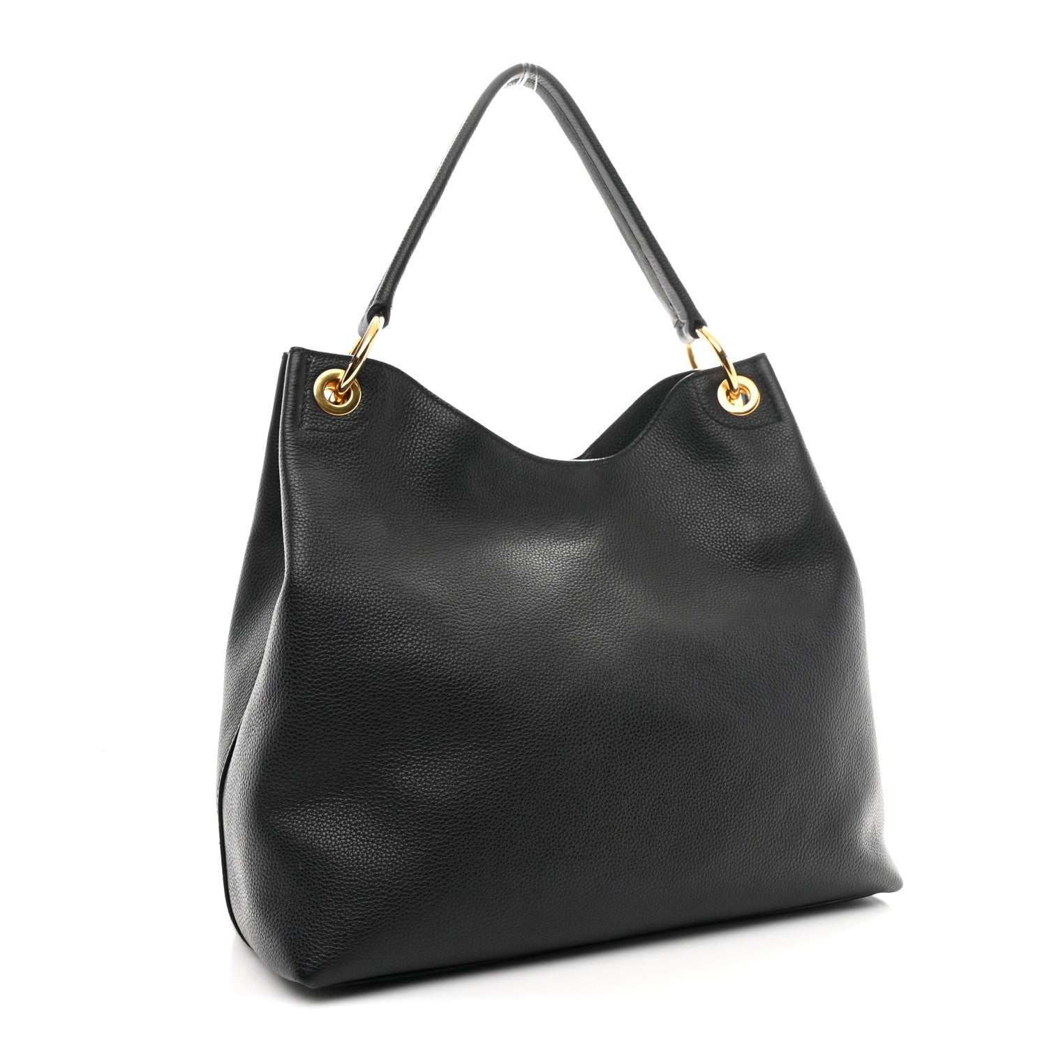 Prada Vitello Phenix Embossed Logo Hobo Black 3 of 10