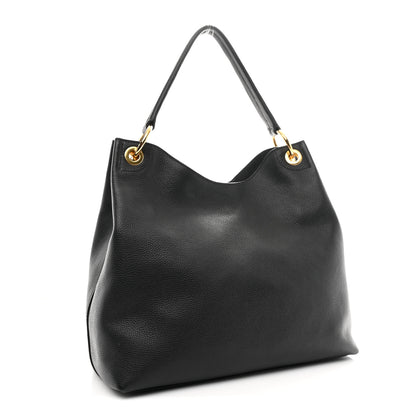 Prada Vitello Phenix Embossed Logo Hobo Black 3 of 10