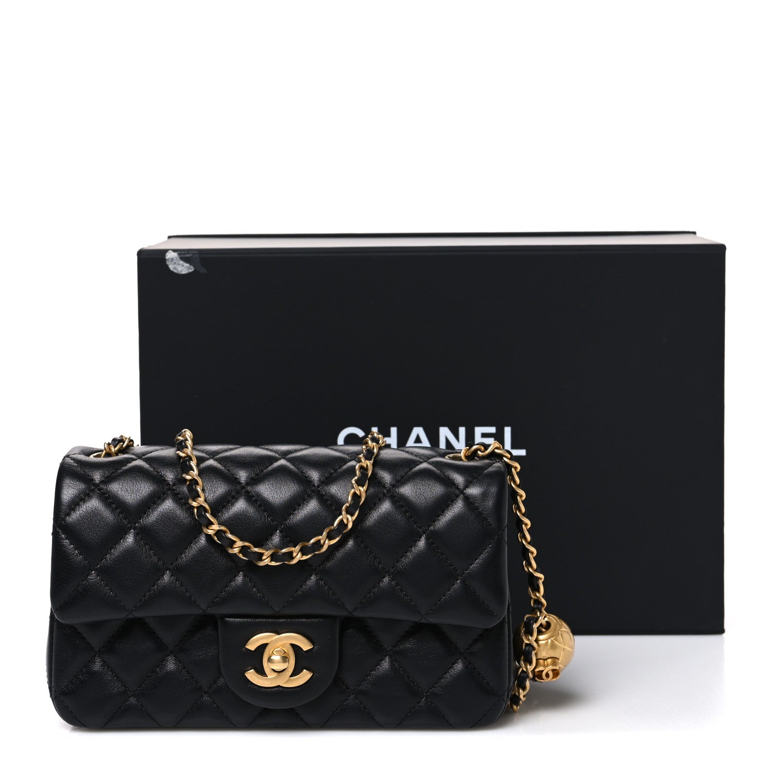 Chanel Lambskin Quilted Mini Rectangular Pearl Crush Flap Black 12 of 12