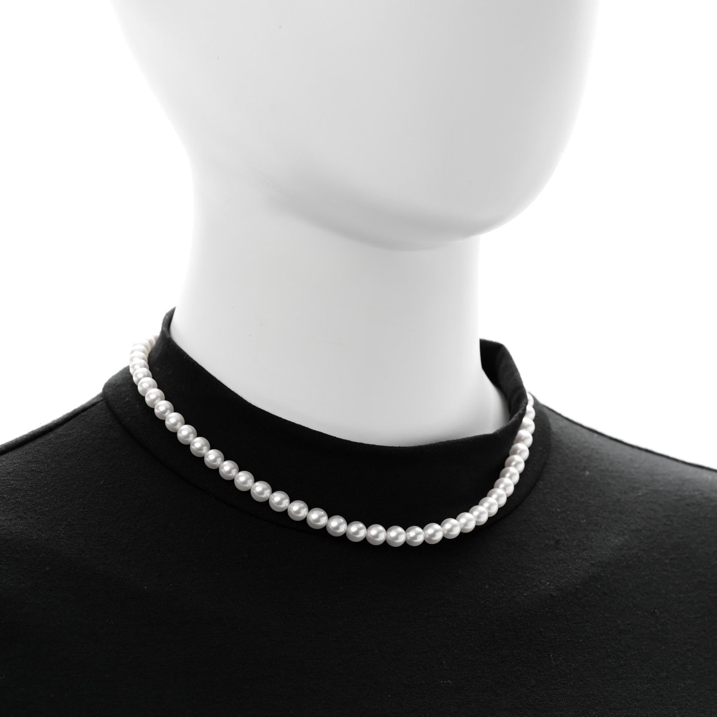 Sterling Silver Akoya Cultured Pearl 6mm Strand Necklace 15"