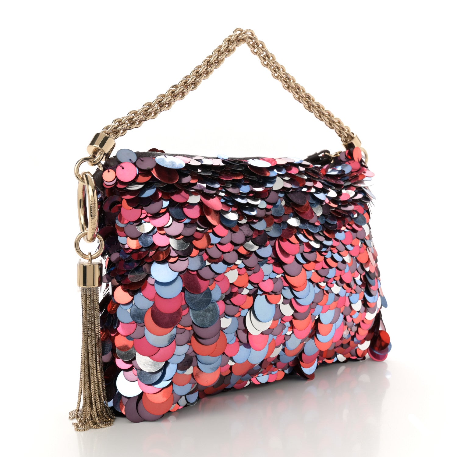 Jimmy Choo Sequin Maxi Callie Embroidery Bag Raspberry Mix 3 of 10