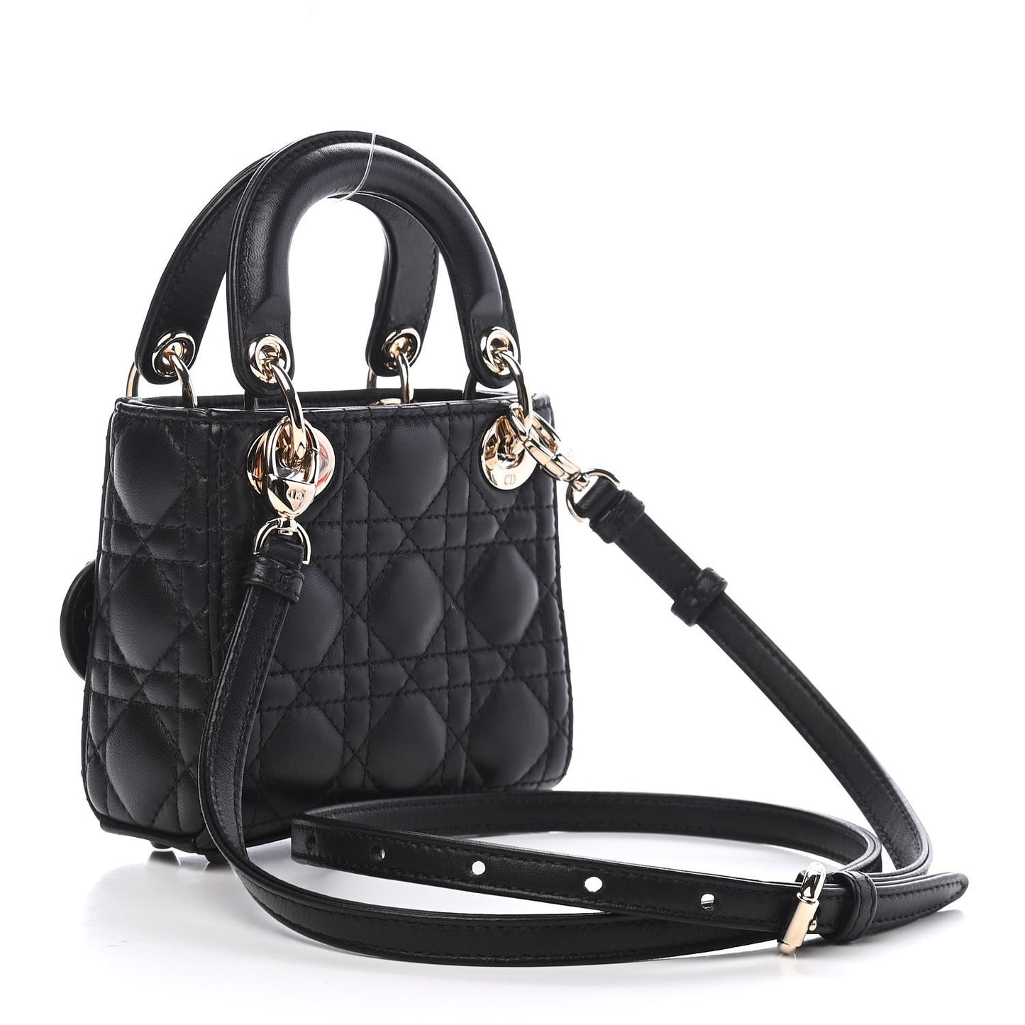 Lambskin Cannage Micro Lady Dior Black