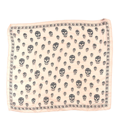Alexander McQueen Silk Chiffon Skull Scarf Rose Black 1 of 3