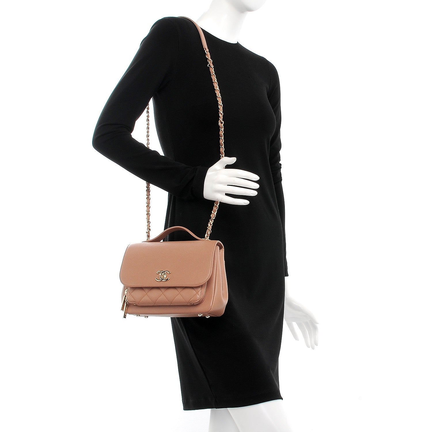 Chanel Caviar Quilted Small Business Affinity Flap Camel 2 of 8