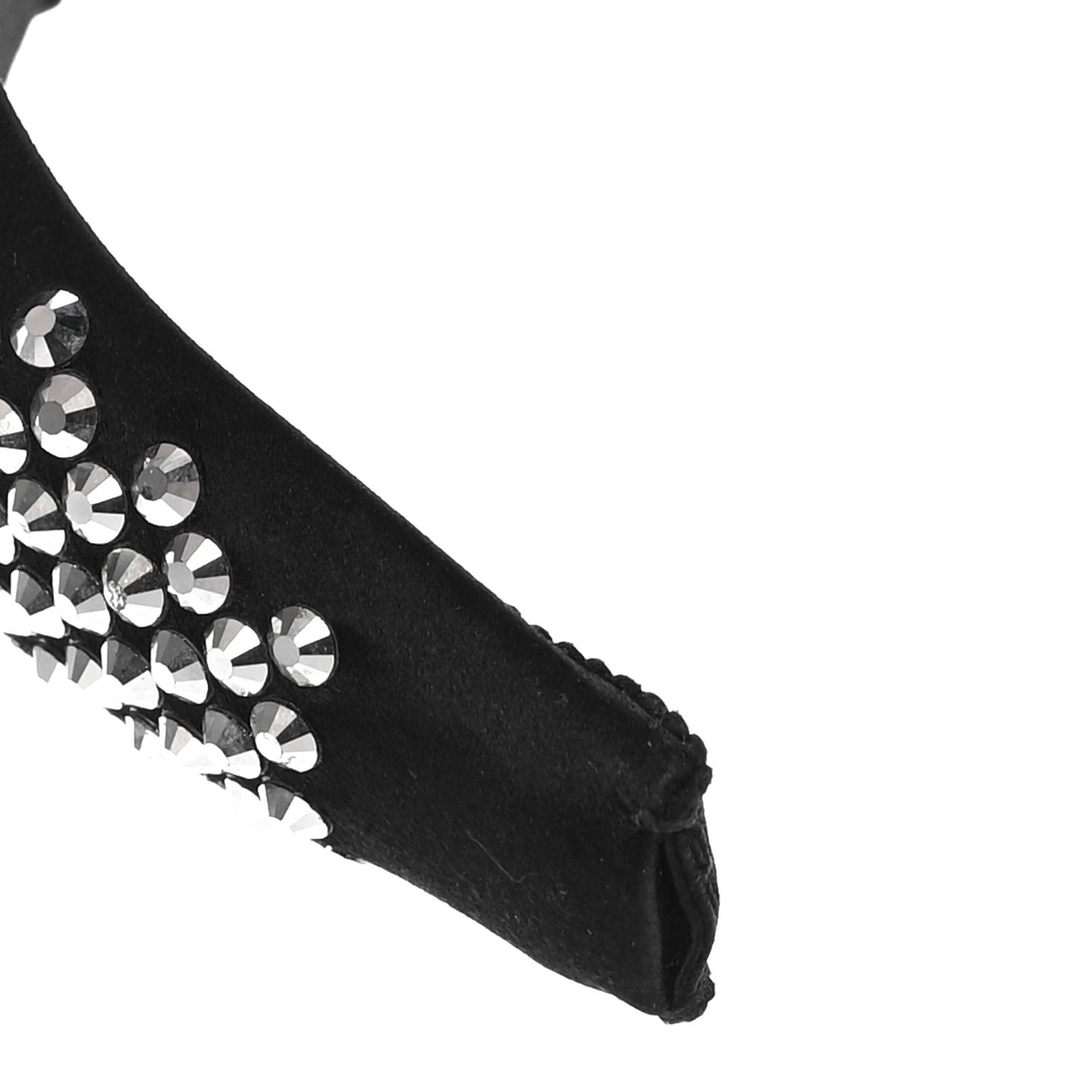 Satin Crystal Embellished Headband Metal