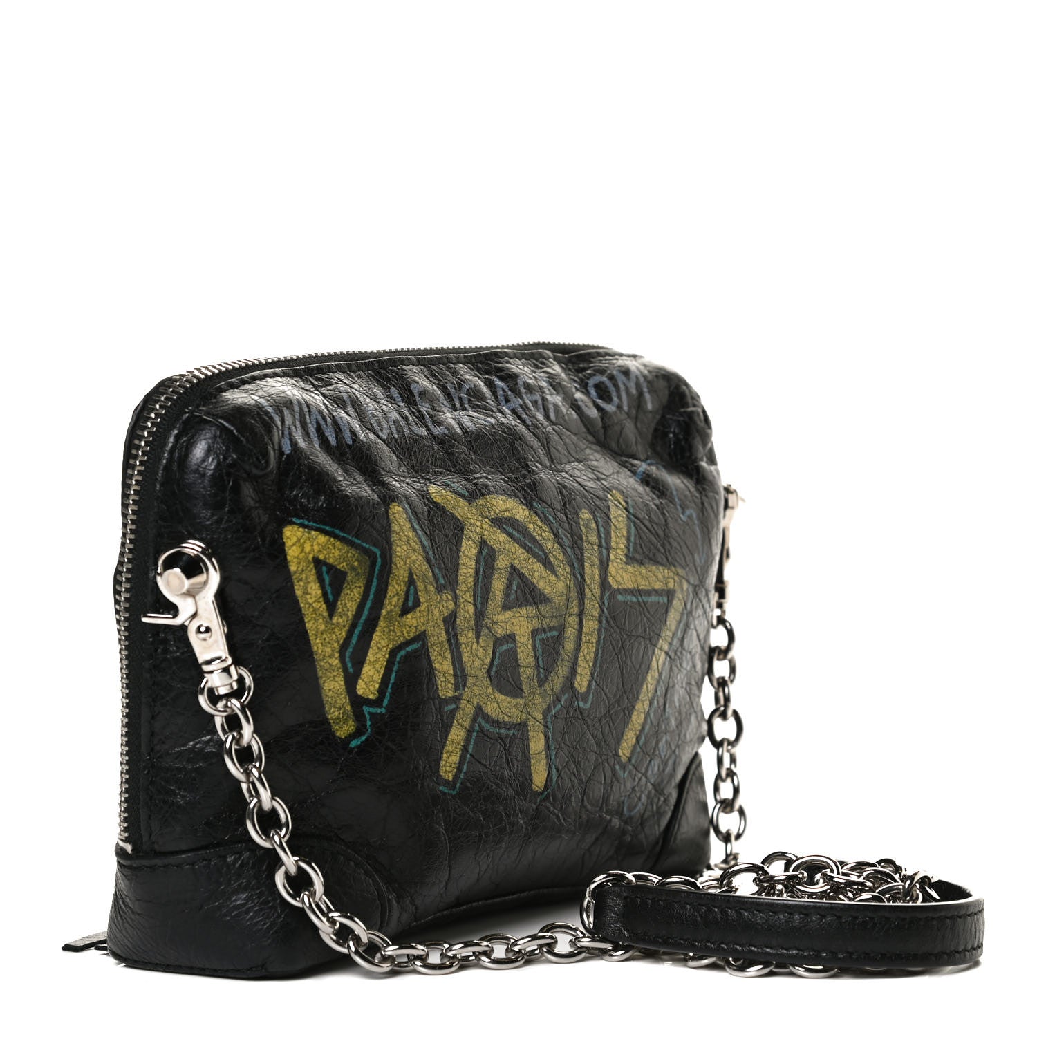 Balenciaga Agneau Classic Silver Hardware Graffiti Reporter XS Black 3 of 11